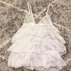 Dreamgirl White Lace Layered Chemise
